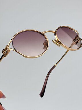 Miu Miu MU52YS 5AK06S BRAND NEW Sunglasses Gold Brown Gradient Violet Unisex